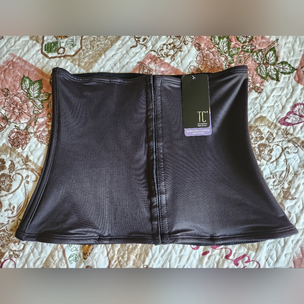 TC Total Confort Extra Firm Control Waist Cincher Nylo Shapewear, Black Size 2x